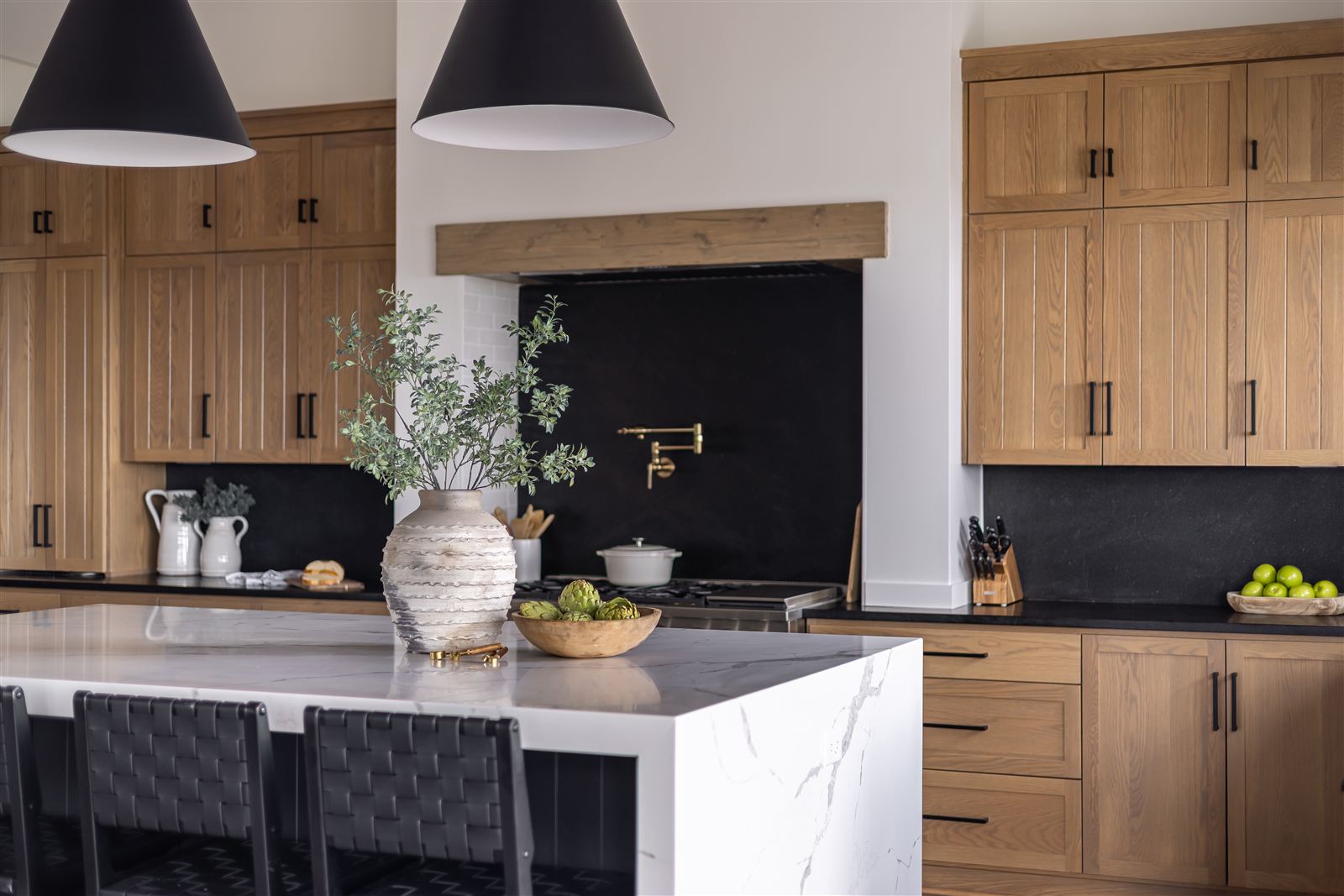 Oak kitchen with large island