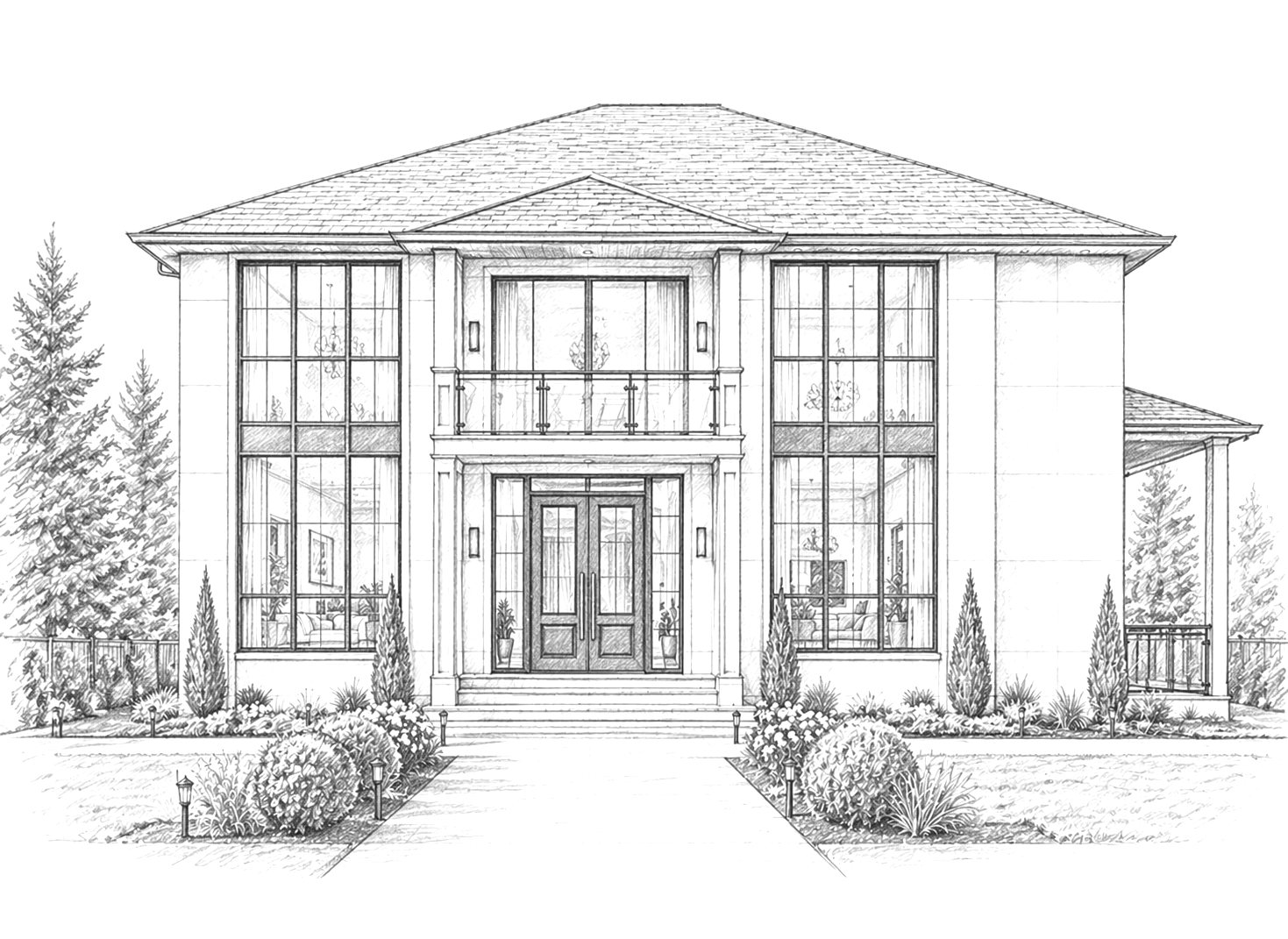 Facade study, West Vancouver Residence