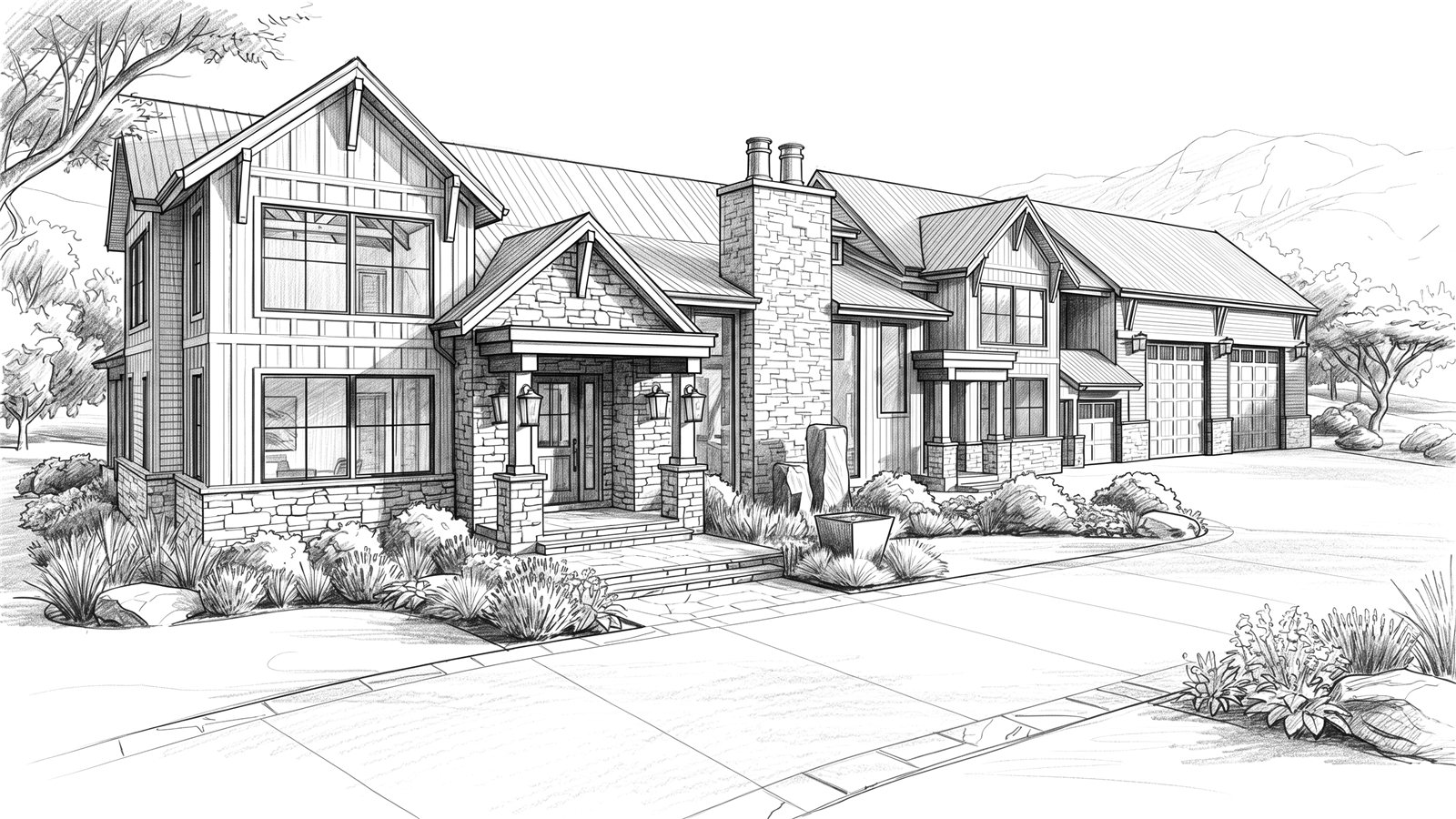 Facade study, Ryder Lake Residence