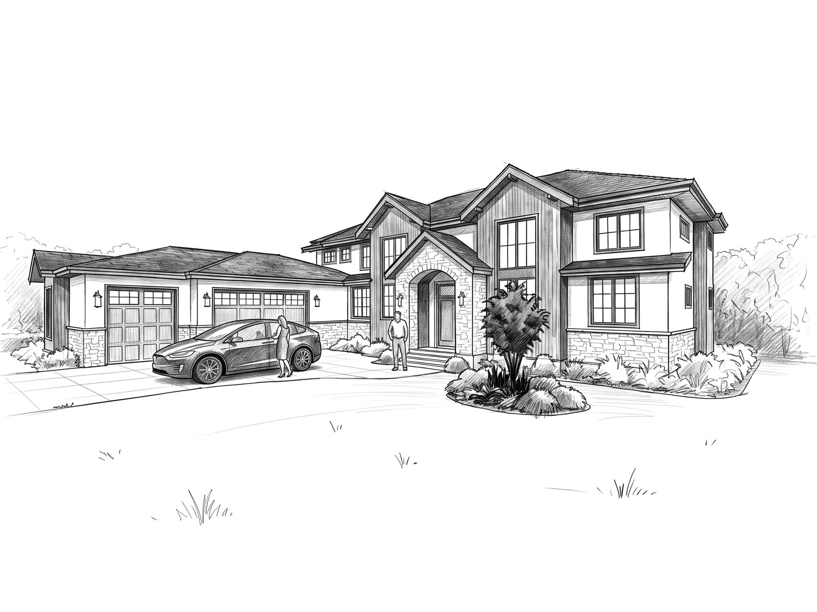 Facade study, Stoney Plain Residence