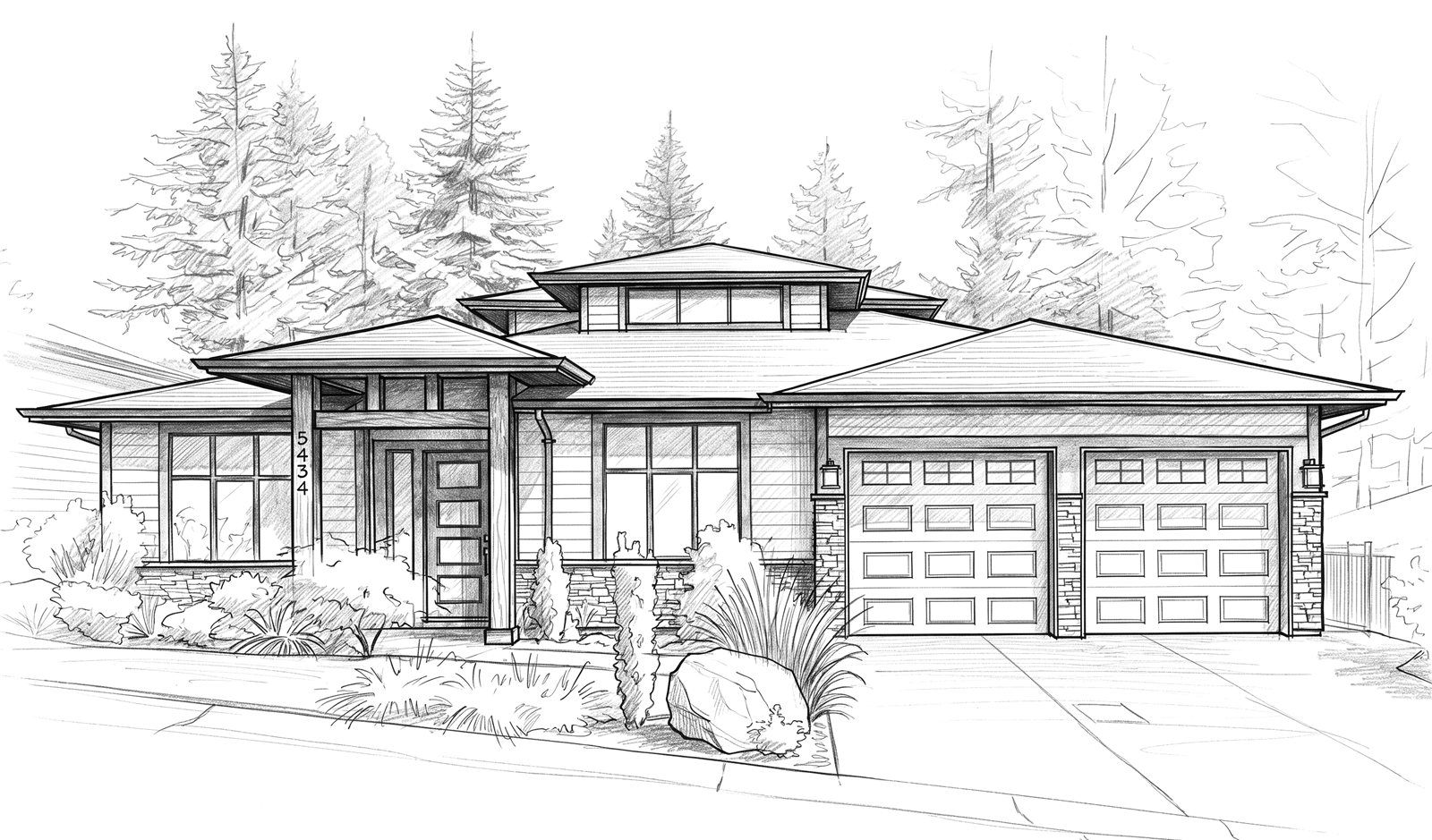 Facade study, Promontory Residence
