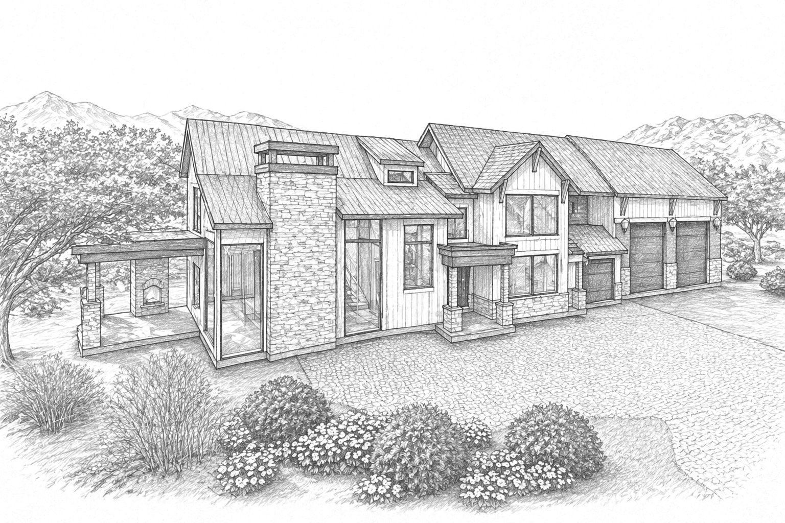 Facade study, Farnham Residence
