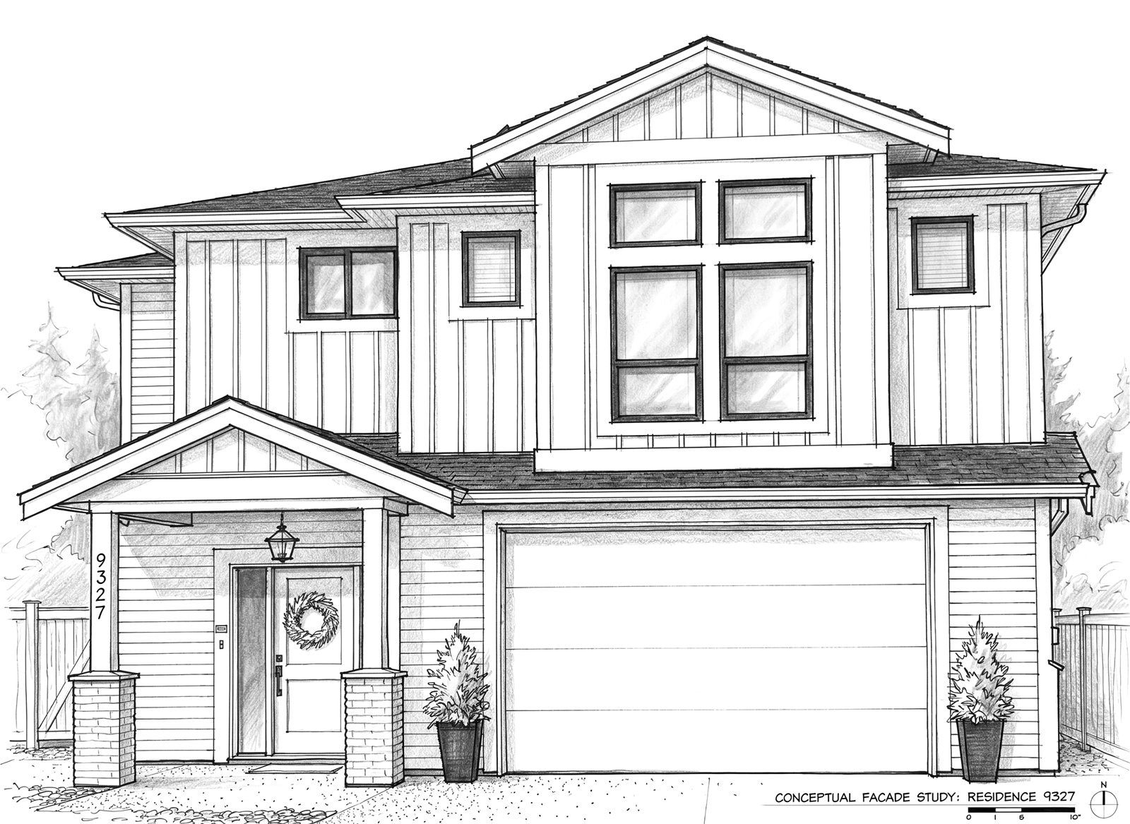 Facade study, Sardis Residence