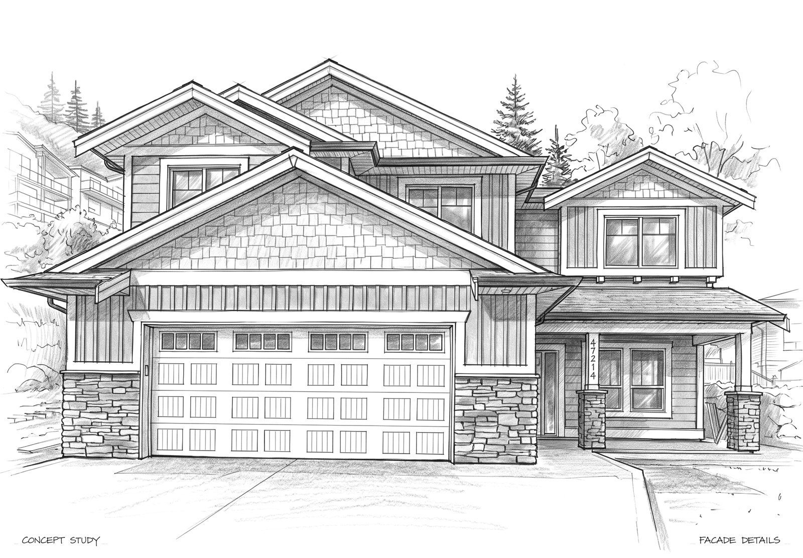 Facade study, Skyline Residence